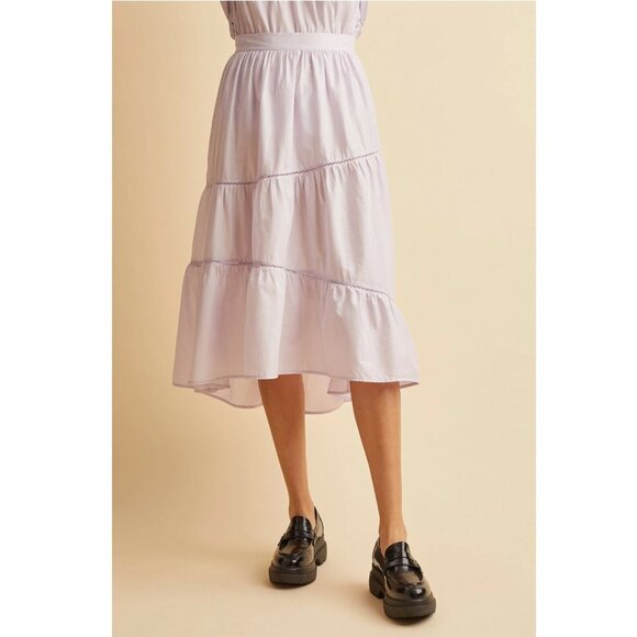 Merlette Clement Asymmetrical Midi Skirt Lavender XS